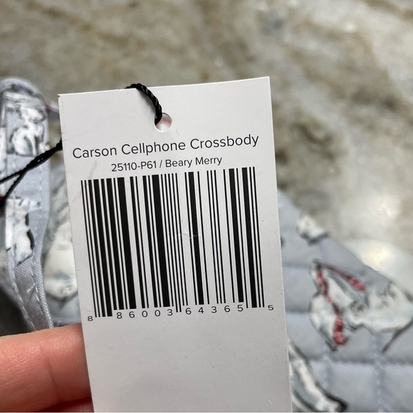 VERA BRADLEY Carson Cellphone Crossbody Bag Beary Merry BEARS Polar Bears NWT - Picture 3 of 10